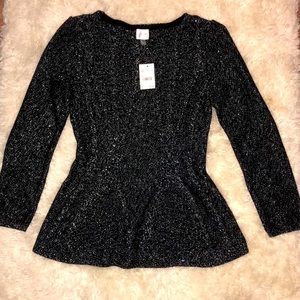 Cupio long sleeve black and silver sweater